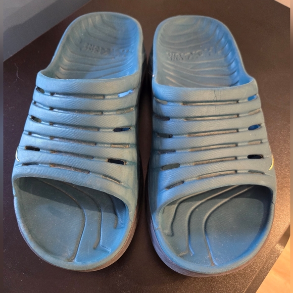 Hoka One Recovery Slide Unisex M7/W9 Teal Excellent Condition - Picture 2 of 5